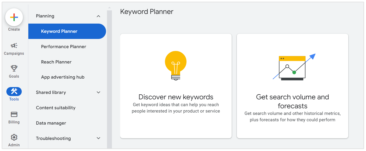 Google keyword planner